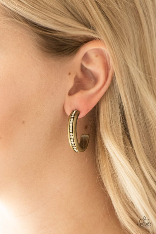 5th Avenue Fashionista - Brass Hoop Earring